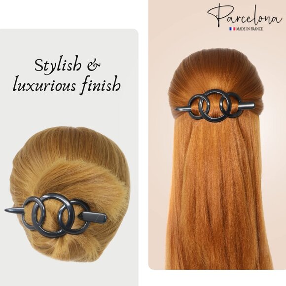 French Celluloid Hair Barrette Non Slip 3.5-Inch Stylish Hair Accessory - Picture 7 of 9